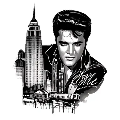 Elvis and nashville iconic places tattoo tattoo design idea