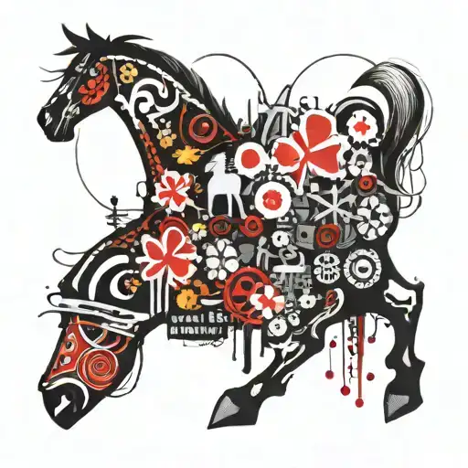 clover, lucky rabbits foot, horse shoe tattoo design idea