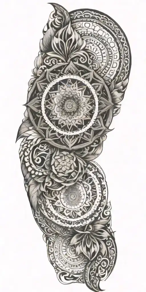 An intricate mandala design representing spiritual enlightenment and inner peace tattoo design idea