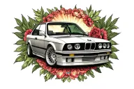 BMW E30 coupe tattoo design idea
