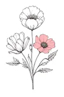 birth flowers January, April and November birth flower tattoo design idea