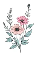 birth flowers January, April and November birth flower tattoo design idea
