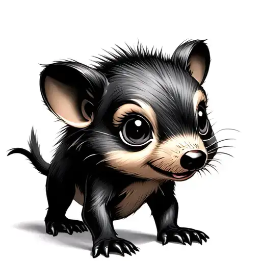 baby girl Tasmanian devil cartoon tattoo design idea