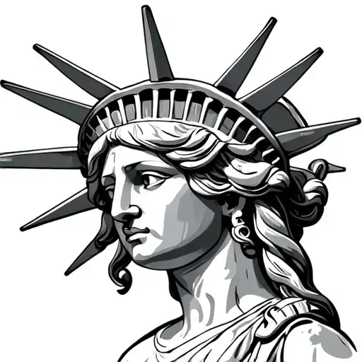 corrupt lady liberty tattoo design idea