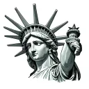 corrupt lady liberty tattoo design idea