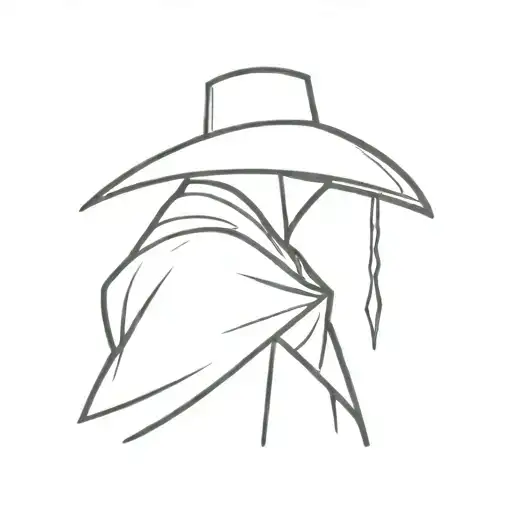 Super simple flash art, tattoo, black and white, plague doctor tattoo design idea