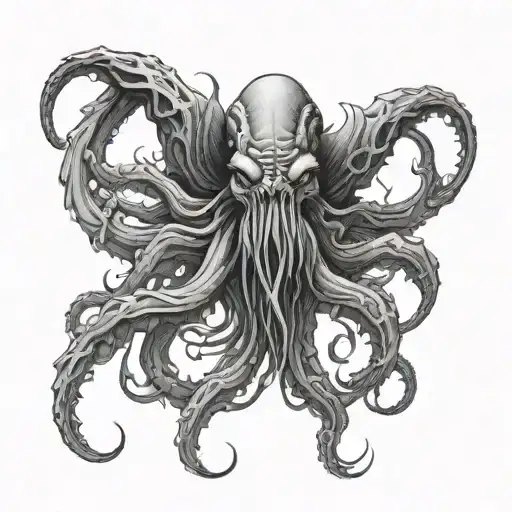 Cthulhu emerging tattoo design idea