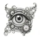 Fibonacci sequence, tool band, evil eye sockets tattoo design idea