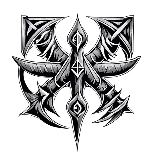 Norse protection sigil with runes for Cormier family tattoo design idea