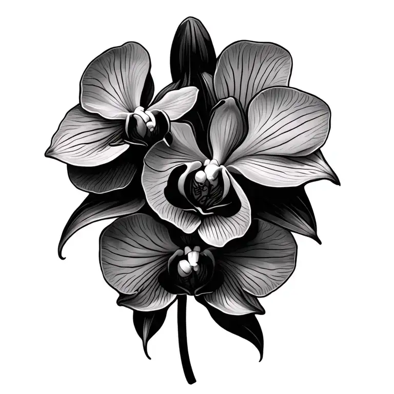 orchid flowers  tattoo design idea