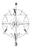 half compass and half clock geometric triangles and circles arrow diagonally tattoo design idea