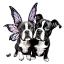 fairy and staffordshire bull terrier playing tattoo design idea