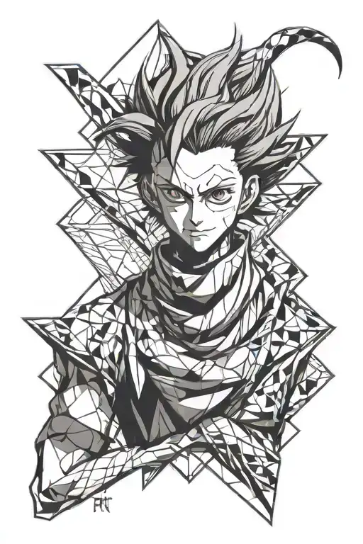 anime hisoka hunter x hunter tattoo design idea