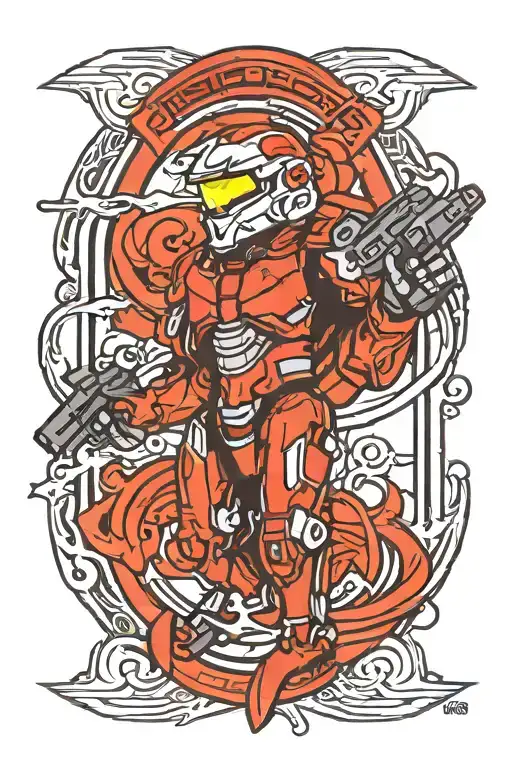 halo legendary logo tattoo design idea