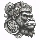 gorilla king tattoo design idea