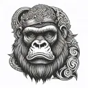 gorilla king tattoo design idea