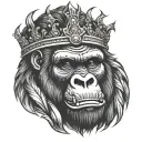 gorilla king tattoo design idea