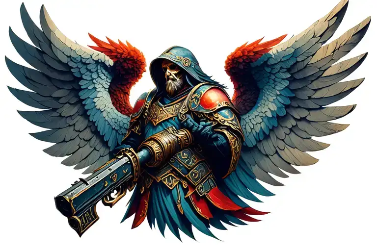 Warhammer 40k Dark Angels tattoo design idea