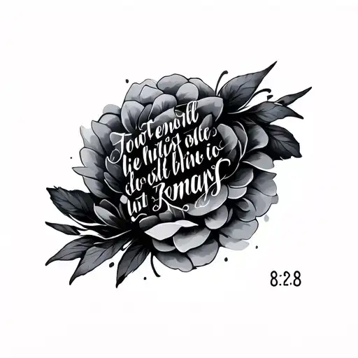 minimal design reflecting the verse romans 8:28 tattoo design idea