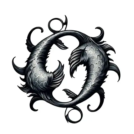 Taurus And Pisces symbol tattoo design idea