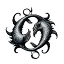 Taurus And Pisces symbol tattoo design idea