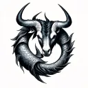 Taurus And Pisces symbol tattoo design idea