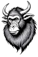 Japanese ox monkey tattoo design idea