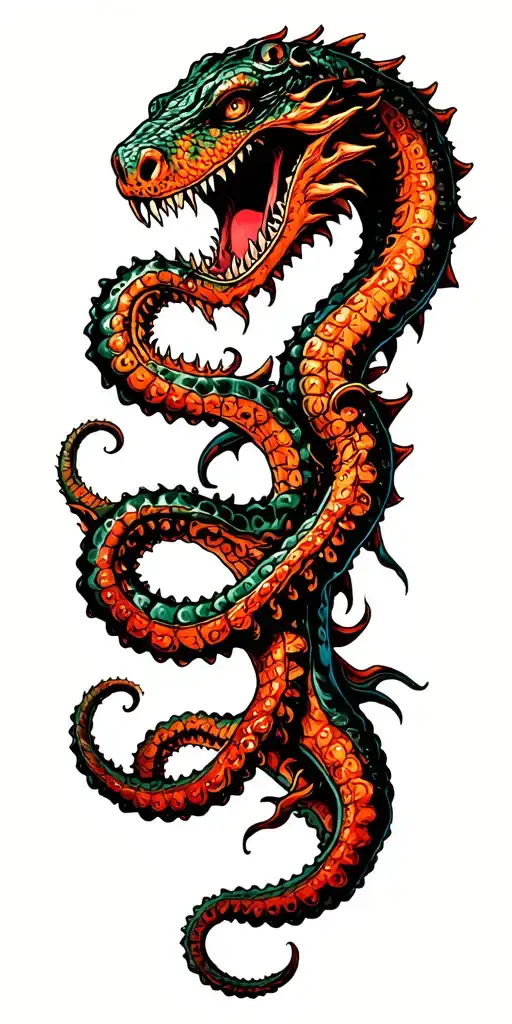 kraken sea monster tattoo design idea