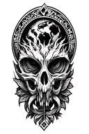detailed Nordic symbolism earth cancer tattoo design idea