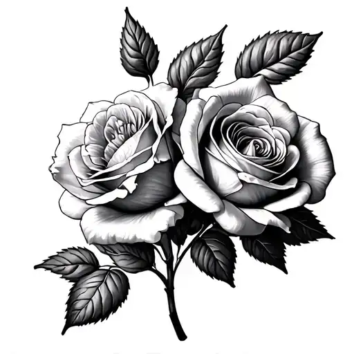 primrose and rose tattoo design idea