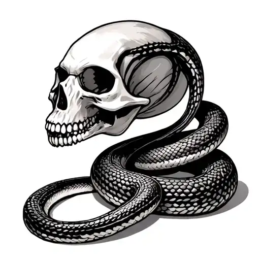 ball python coil skull witchcraft inspired tattoo featuring tattoo design idea