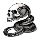 ball python coil skull witchcraft inspired tattoo featuring tattoo design idea