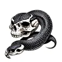 ball python coil skull witchcraft inspired tattoo featuring tattoo design idea