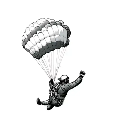 skydiver freefalling tattoo design idea