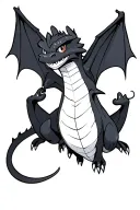 how to train your dragon toothless flying simple linework and shading tattoo design idea