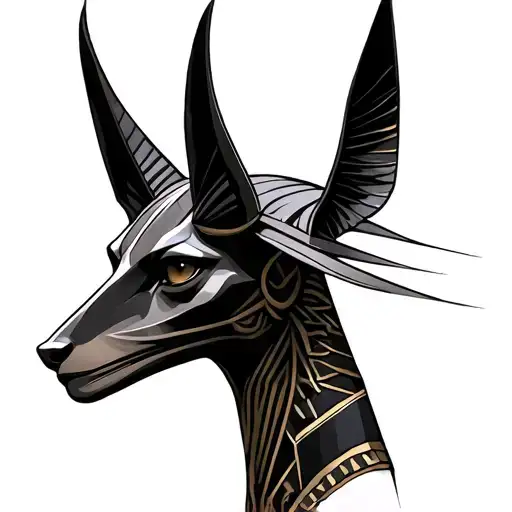 anubis god tattoo design idea