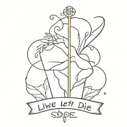 live and let die I wanna die tattoo design idea
