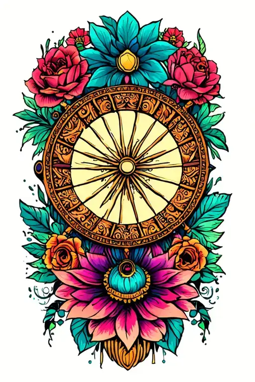 Gypsy Wheel tattoo design idea