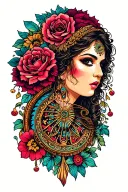 Gypsy Wheel tattoo design idea