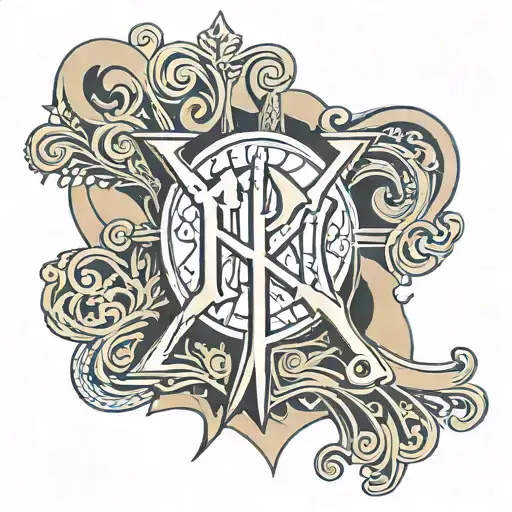 The letters "JRM" next to a new york yankees logo  tattoo design idea