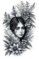 half-sleeve patchwork nature design around forearm tattoo design idea