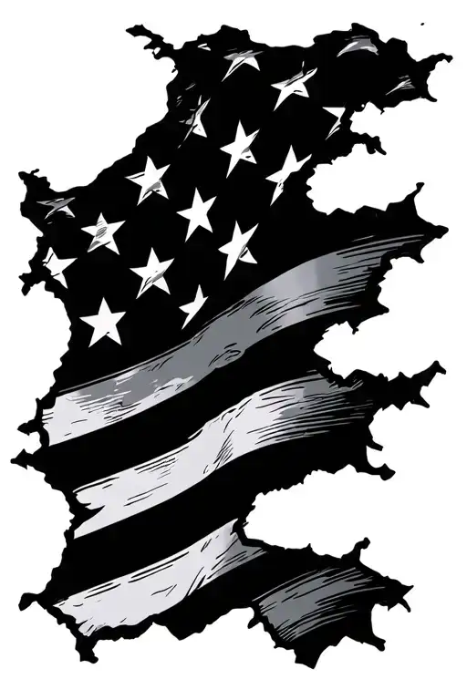 tattered American flag, u.s. army tattoo design idea