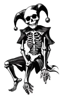 skeleton jester tattoo design idea