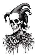 skeleton jester tattoo design idea