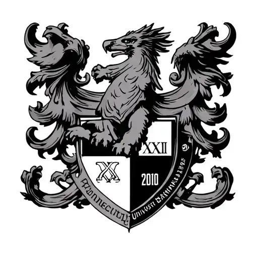 Princeton University crest with 2010 in roman numerals tattoo design idea