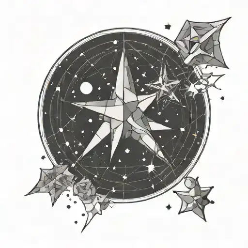 Cassiopeia constellation and W incorporated tattoo design idea