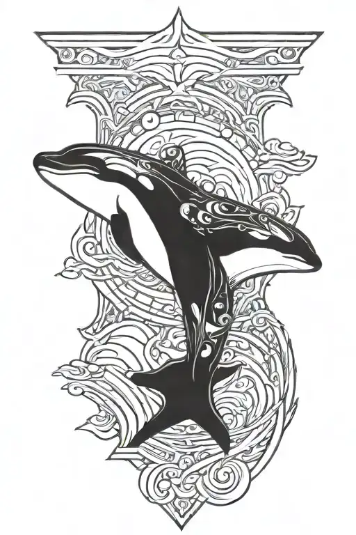 killer whale tattoo design idea