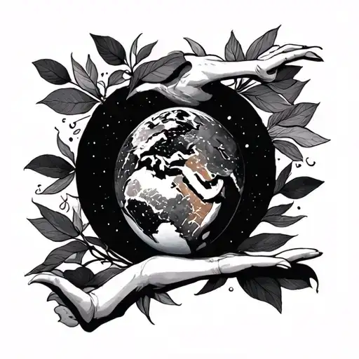 being content with the world and life  tattoo design idea