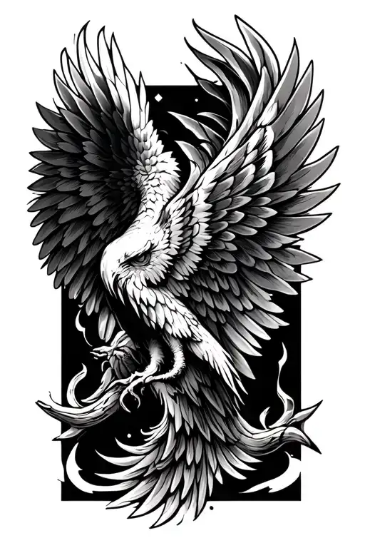 arch angle wings tattoo design idea