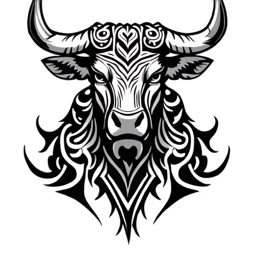 Maori Tattoo Featuring Gemini Zodiac Sign And Ox Chinese Zodiac Tattoo tattoo design idea